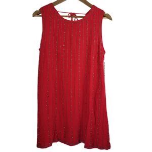 Lost + Wander Hand Beaded Bohemian Festival Statement Piece Red Dress L NWT